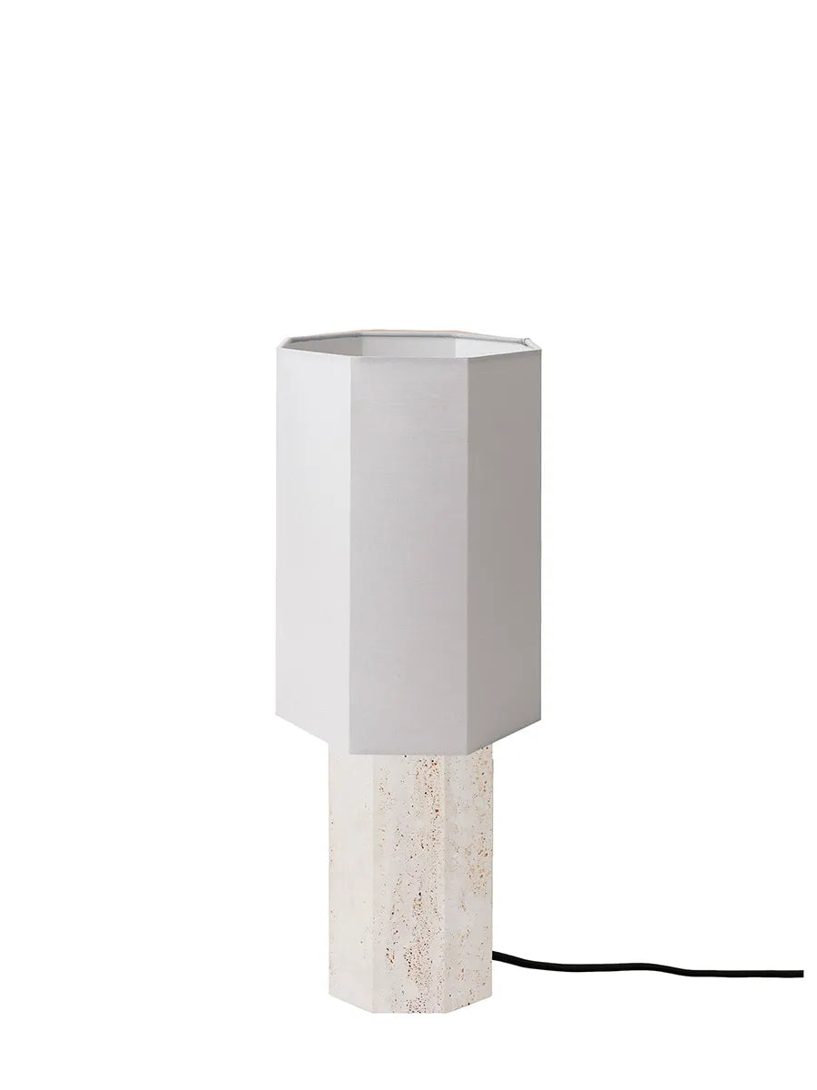 The Eight Over Eight Lamp Small, beige travertine fra Louise Roe