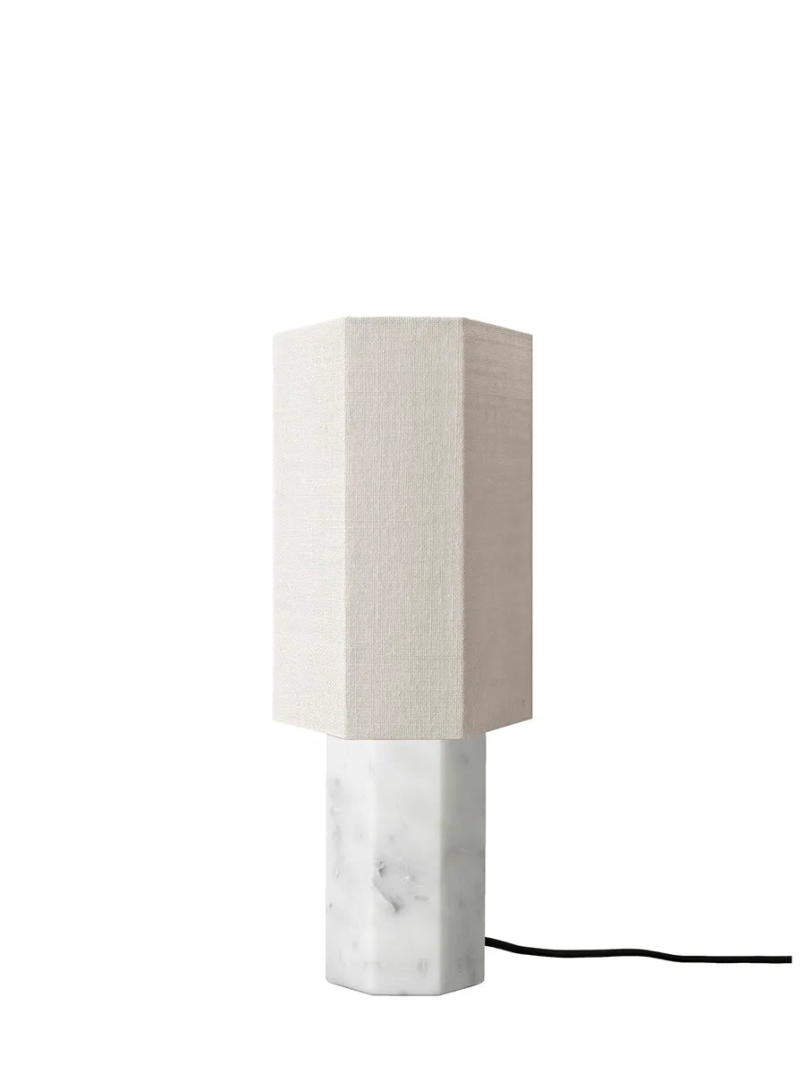The Eight Over Eight Lamp Small, white marble fra Louise Roe - Jute White - Jacobsen Plus