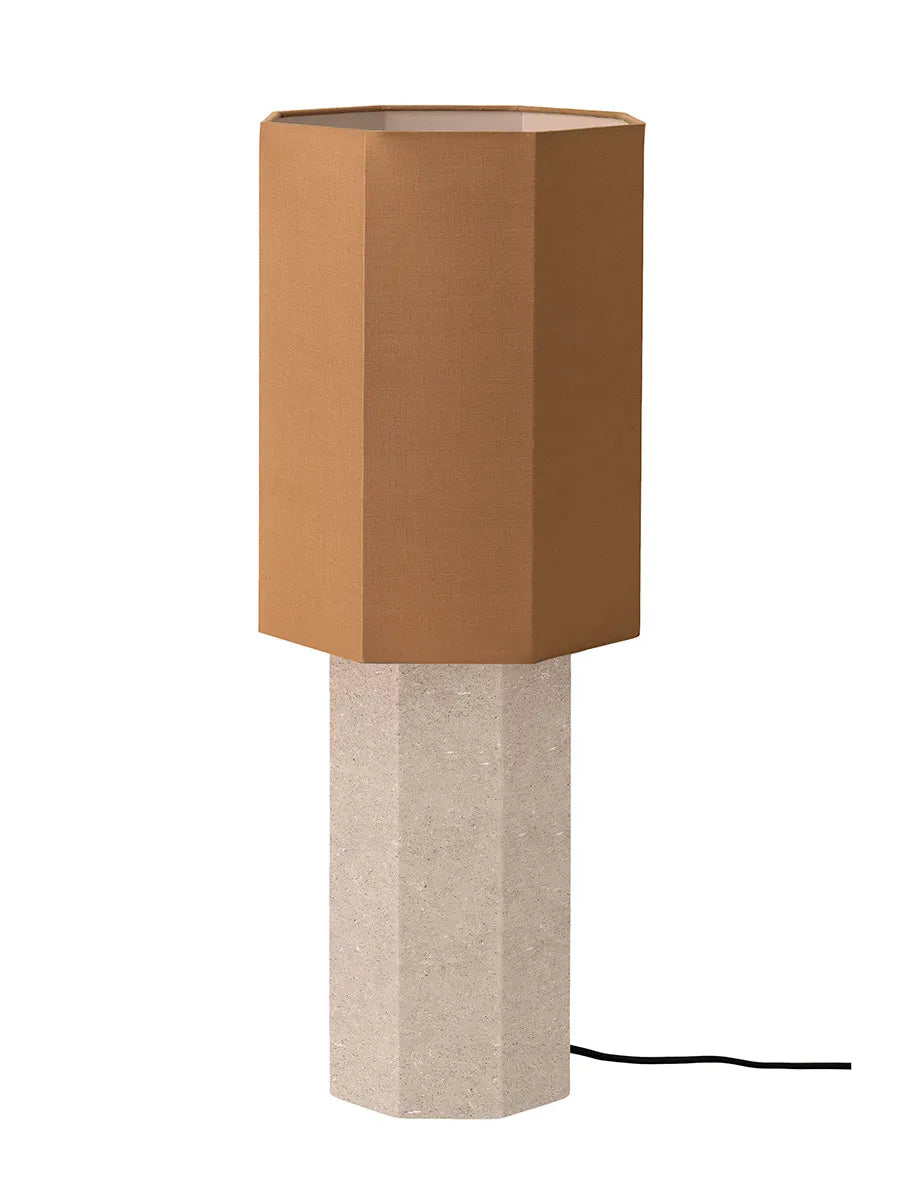 The Eight Over Eight Lamp Large, beige travertine fra Louise Roe