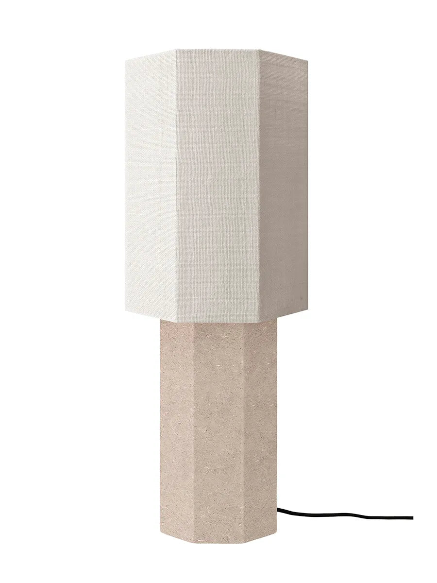 The Eight Over Eight Lamp Large, beige travertine fra Louise Roe