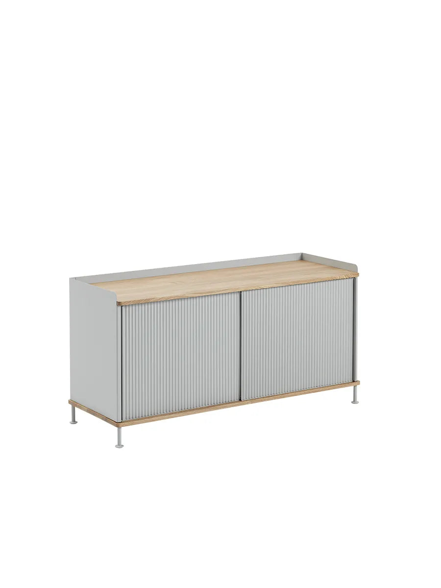 Enfold Sideboard, 124 x 45 cm fra Muuto - Grey - Jacobsen Plus