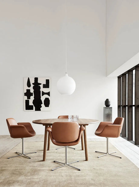 Flamingo Chair fra Erik Jørgensen - Stofgruppe 1 / Børstet rustfrit stål / Fast understel - Jacobsen Plus
