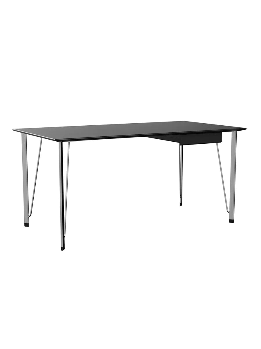 FH3605™ Skrivebord m. Skuffe af Arne Jacobsen - Sort ask - krom stel - Jacobsen Plus