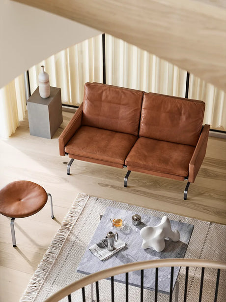 PK31/2 2 pers. Sofa af Poul Kjærholm - Aura læder / Cognac - Jacobsen Plus
