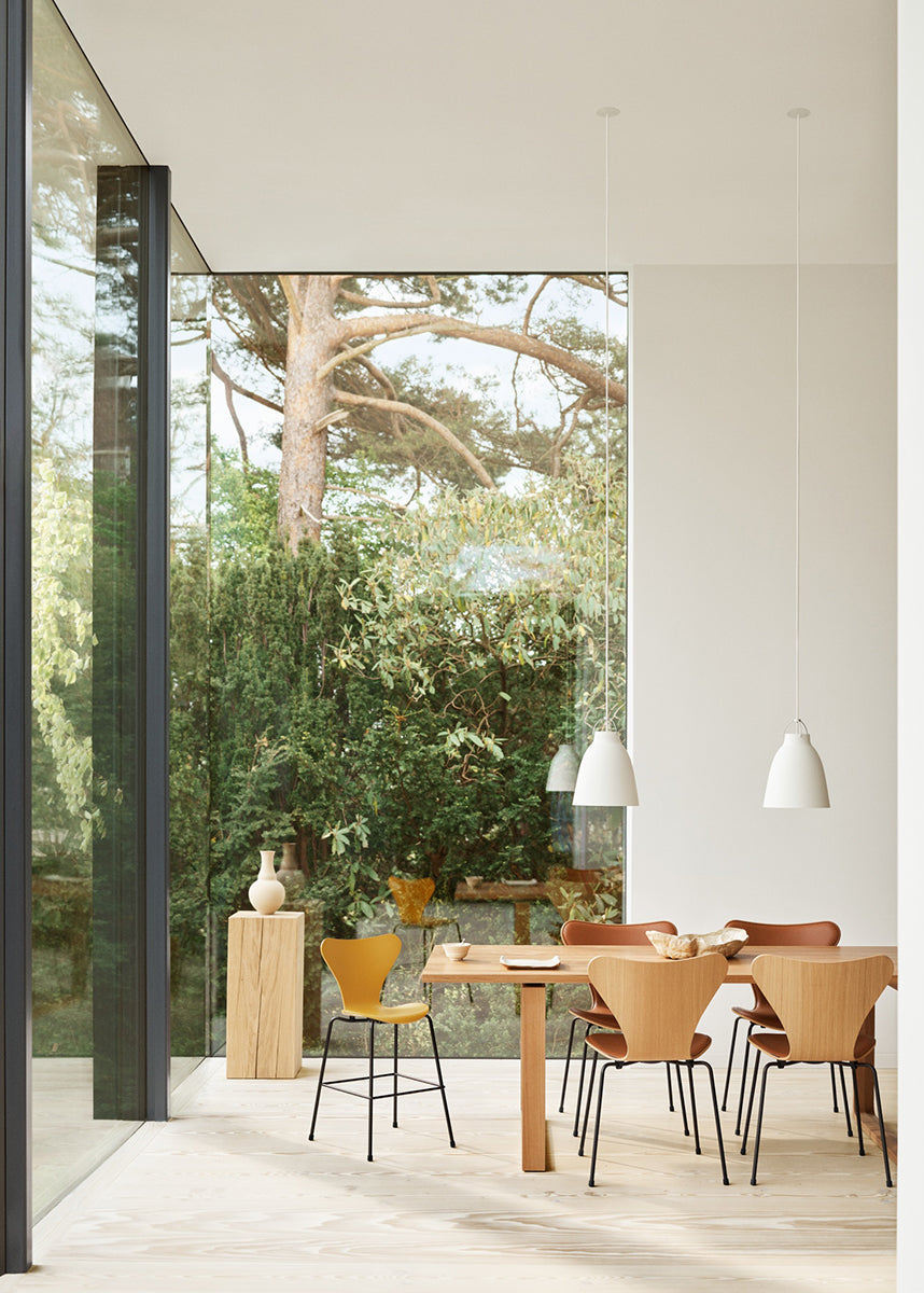 Fritz Hansen - 3107 stol, naturfiner og forsidepolstret i Grace læder - 2 - Jacobsen Plus