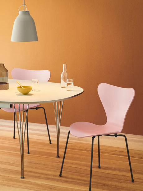Piet Hein B619 Superellipse udtræksbord, 180/300 x 120 cm fra Fritz Hansen - Valnød finér m. finérkant / Forkromet stål - Jacobsen Plus