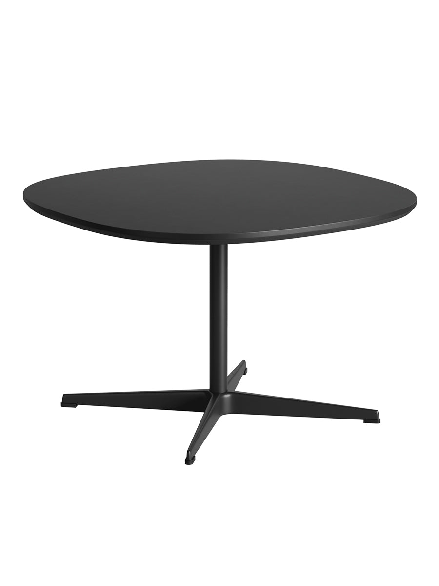Piet Hein A202 Sofabord, 75 x 75 cm fra Fritz Hansen - Sort laminat m. sort ABS-kant - Sort stel - Jacobsen Plus