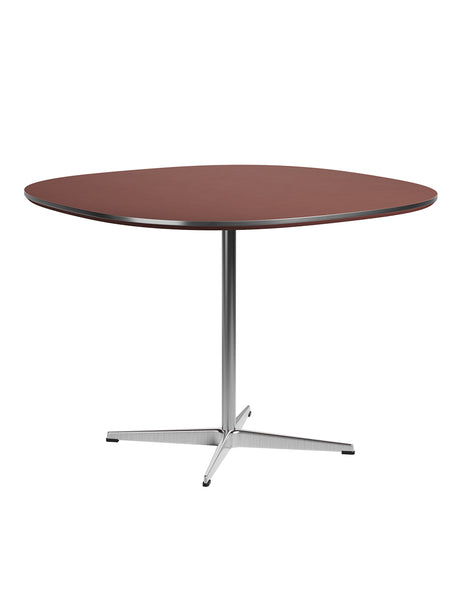 Piet Hein A603 cafébord, 100 x 100 cm fra Fritz Hansen - Sort laminat m. sort ABS-kant - Sort stel - Jacobsen Plus