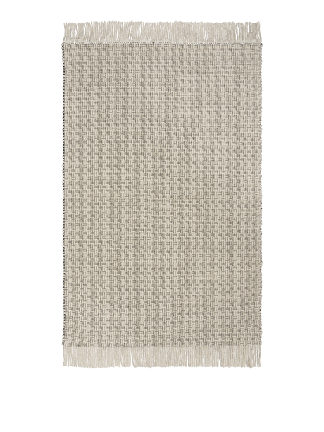 FermLiving Udo Rug gulvtæppe, Off-white/Sort - 140 x 200 cm - Jacobsen Plus