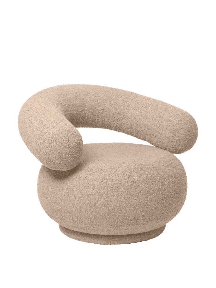 Orbo Lounge Chair fra Ferm Living - Raw Boucle - Natural - Swivel - Jacobsen Plus