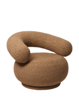 Orbo Lounge Chair fra Ferm Living - Raw Boucle - Tan - Swivel - Jacobsen Plus