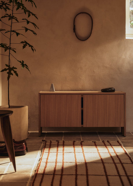 FermLiving Sen Rug Gulvtæppe, Parchment/Chestnut - 140 x 200 cm - Jacobsen Plus