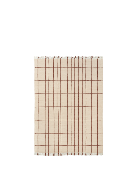 FermLiving Sen Rug Gulvtæppe, Parchment/Chestnut - 140 x 200 cm - Jacobsen Plus