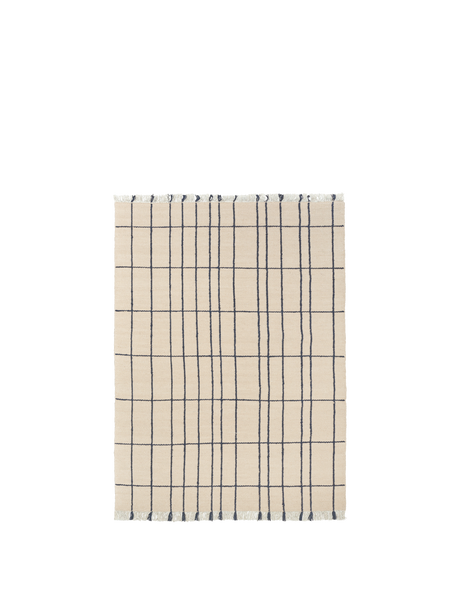 FermLiving Sen Rug Gulvtæppe, Parchment/Indigo - 140 x 200 cm - Jacobsen Plus