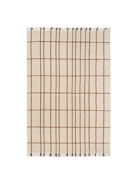 FermLiving Sen Rug Gulvtæppe, Parchment/Chestnut - 140 x 200 cm - Jacobsen Plus