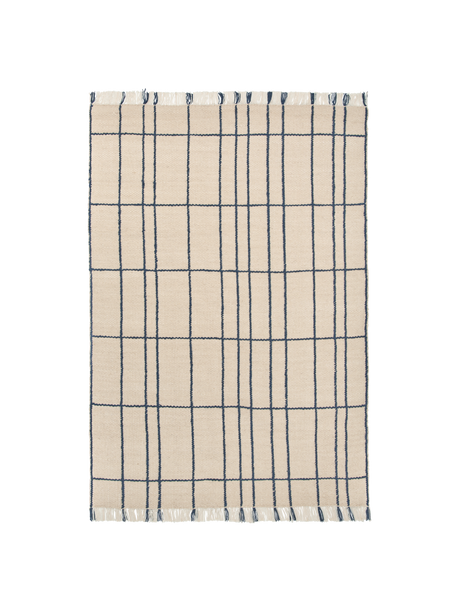 FermLiving Sen Rug Gulvtæppe, Parchment/Indigo - 140 x 200 cm - Jacobsen Plus