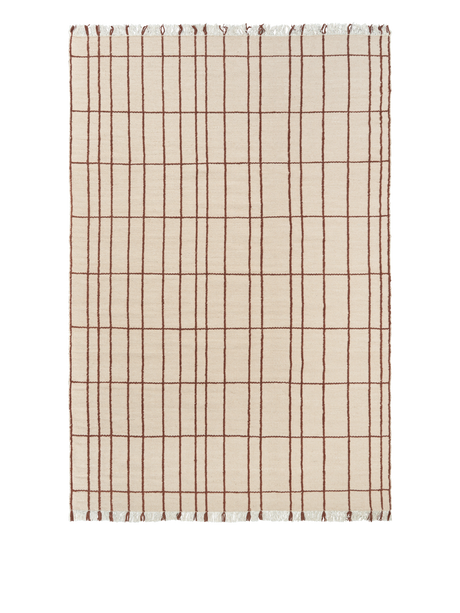 FermLiving Sen Rug Gulvtæppe, Parchment/Chestnut - 140 x 200 cm - Jacobsen Plus