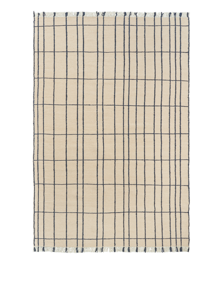 FermLiving Sen Rug Gulvtæppe, Parchment/Indigo - 140 x 200 cm - Jacobsen Plus