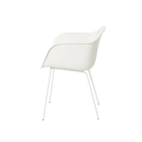 Fiber armchair Tube fra Muuto - Natural white- White base - Jacobsen Plus