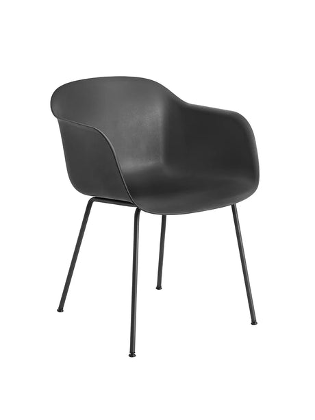 Fiber armchair Tube fra Muuto - Ochre- black base - Jacobsen Plus