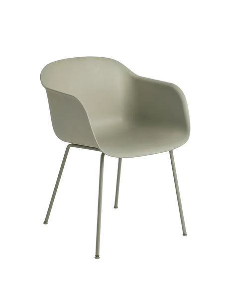 Fiber armchair Tube fra Muuto - Dusty green- dusty green base - Jacobsen Plus