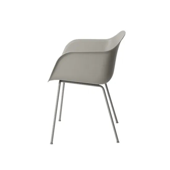 Fiber armchair Tube fra Muuto - Grey- grey base - Jacobsen Plus
