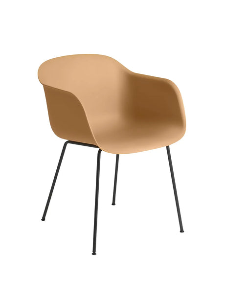 Fiber armchair Tube fra Muuto - Ochre- black base - Jacobsen Plus