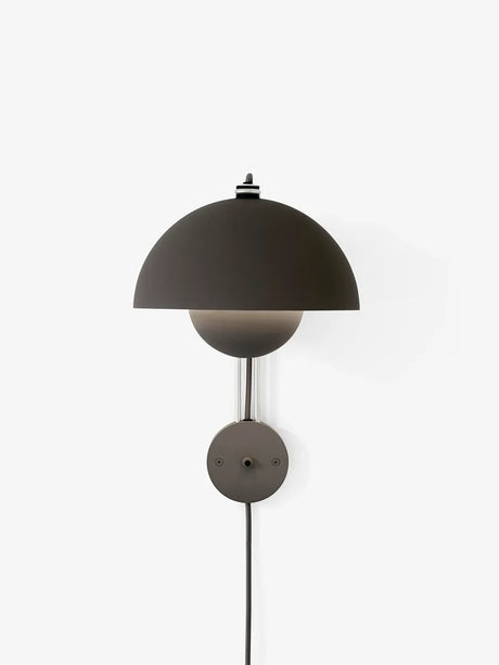 Flowerpot VP8 Væglampe af Verner Panton - Matt black / Med ledning - Jacobsen Plus
