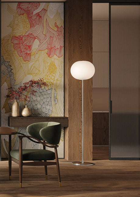 Glo-Ball F, Silver Gulvlampe fra Flos - F1: Ø: 330 x H: 1350 mm - Jacobsen Plus