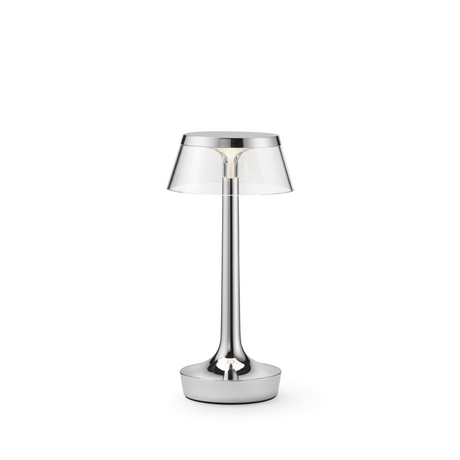 Bon Jour Unplugged – portable bordlampe fra FLOS - Chrome - Jacobsen Plus