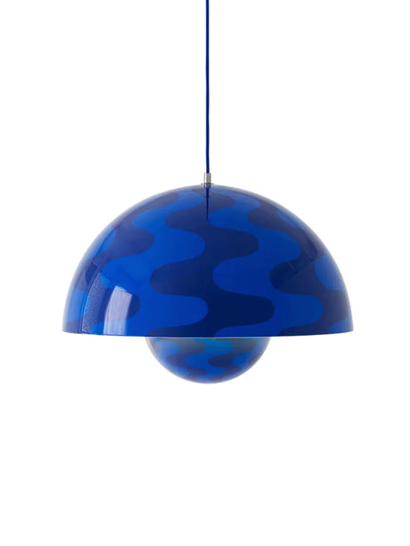 Flowerpot VP2 pendel af Verner Panton - Cobalt Blue & Twilight Blue Pattern - Jacobsen Plus