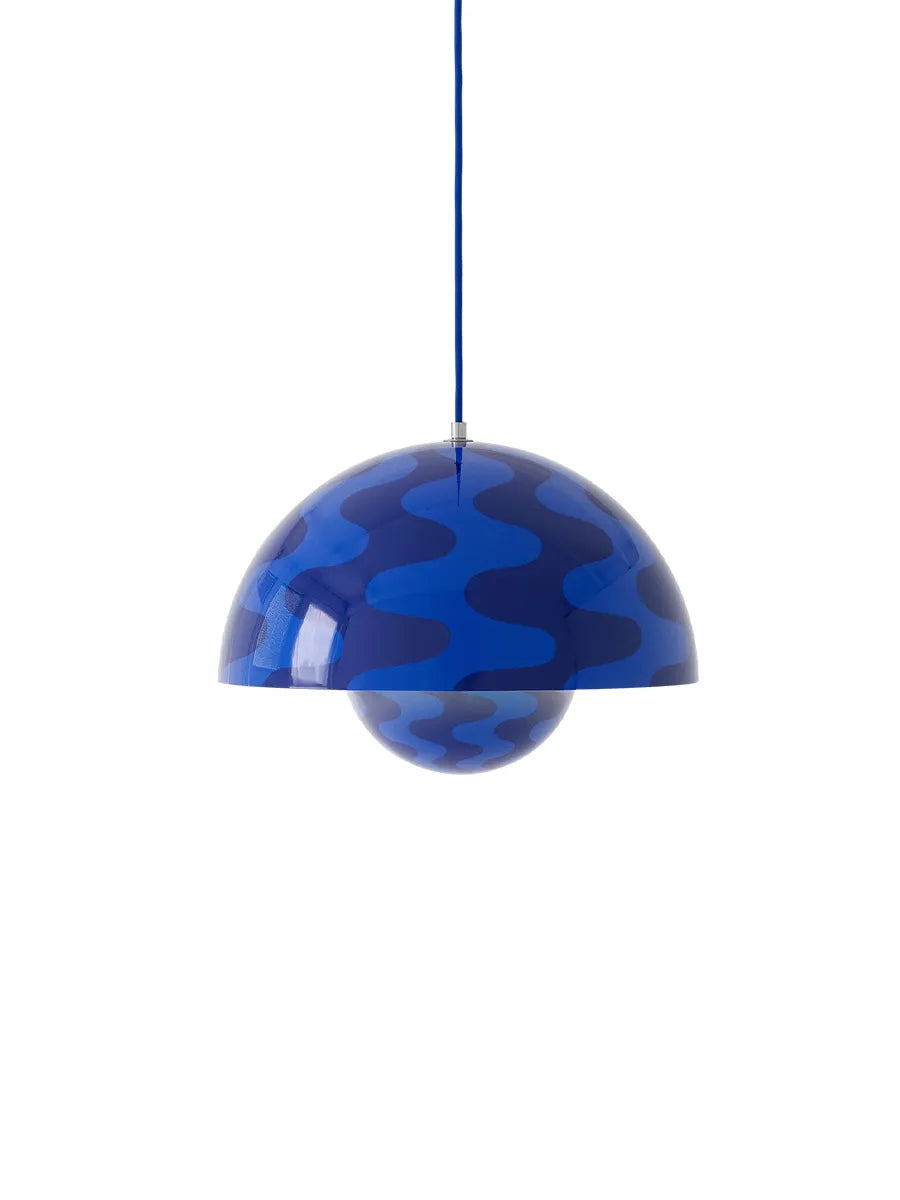 Flowerpot VP7 pendel af Verner Panton - Cobalt Blue & Twilight Blue Pattern - Jacobsen Plus