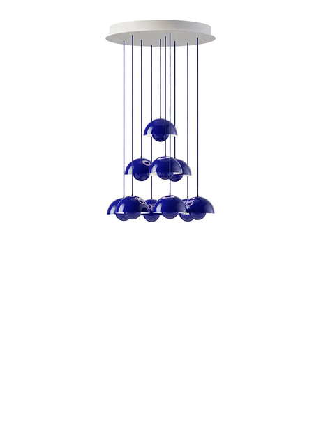 Flowerpot Chandelier VP10, 10 pendants reversed fra &Tradition - Matt black - Jacobsen Plus