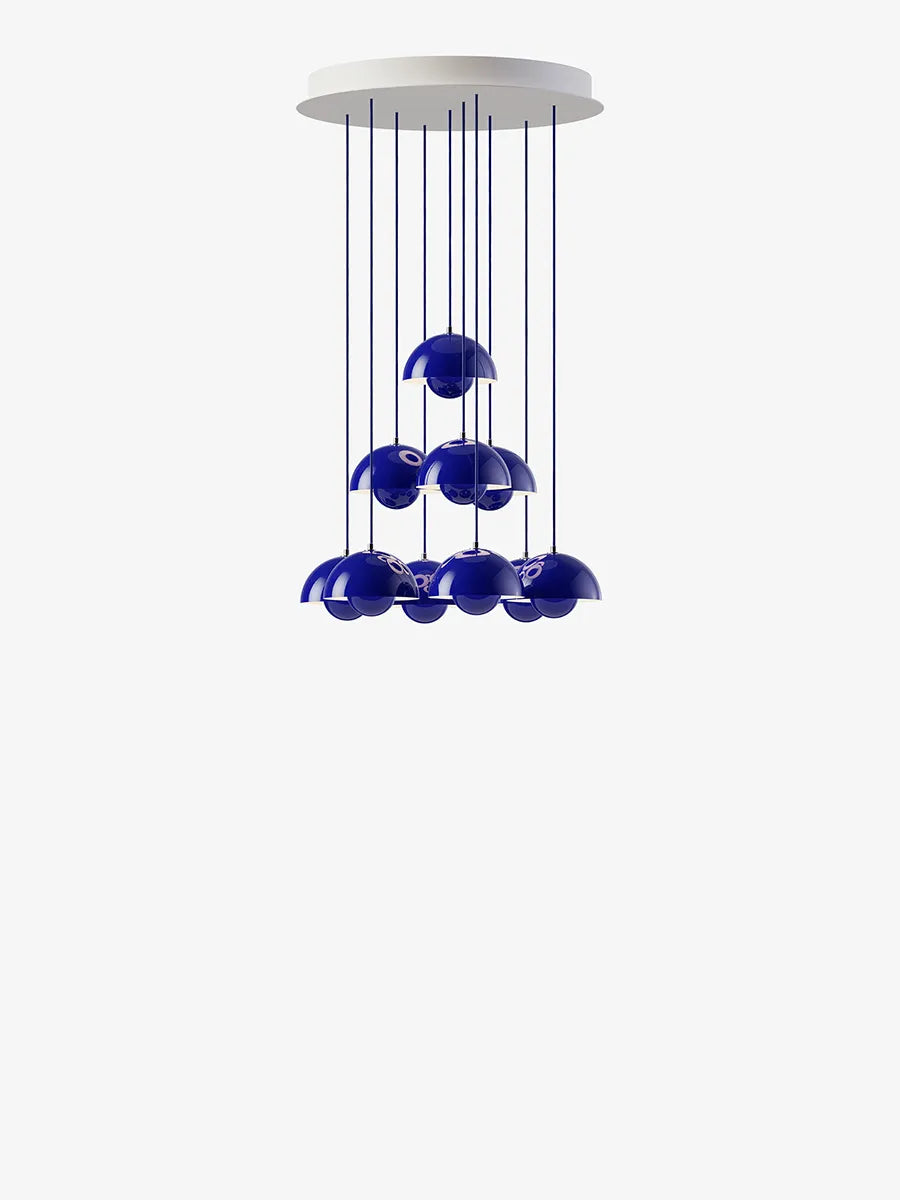 Flowerpot Chandelier VP10, 10 pendants reversed fra &Tradition - Cobalt Blue - Jacobsen Plus