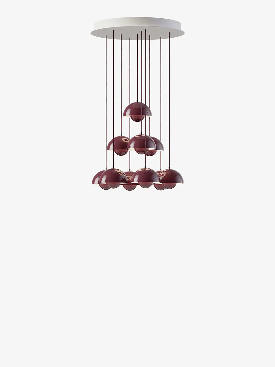 Flowerpot Chandelier VP10, 10 pendants reversed fra &Tradition