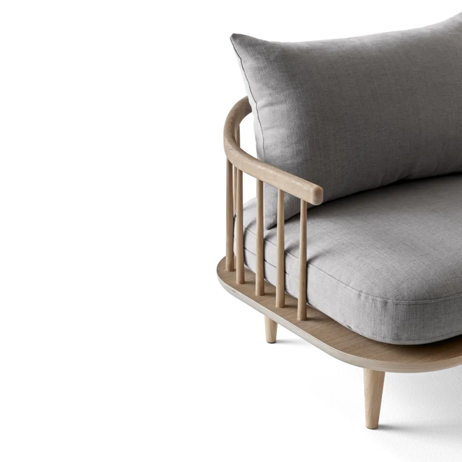 Fly sofa 3 pers SC12 fra &Tradition - Hvidolieret eg - Hot Madison 094 - Jacobsen Plus