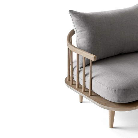 Fly sofa 3 pers SC12 fra &Tradition - Hvidolieret eg - Hot Madison 094 - Jacobsen Plus