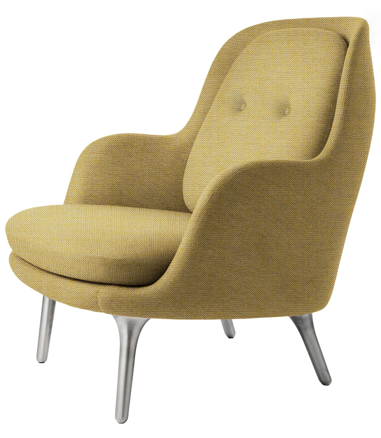 Fri Lænestol m. stel i aluminium fra Fritz Hansen - Christianshavn - 1110 Yellow - Jacobsen Plus