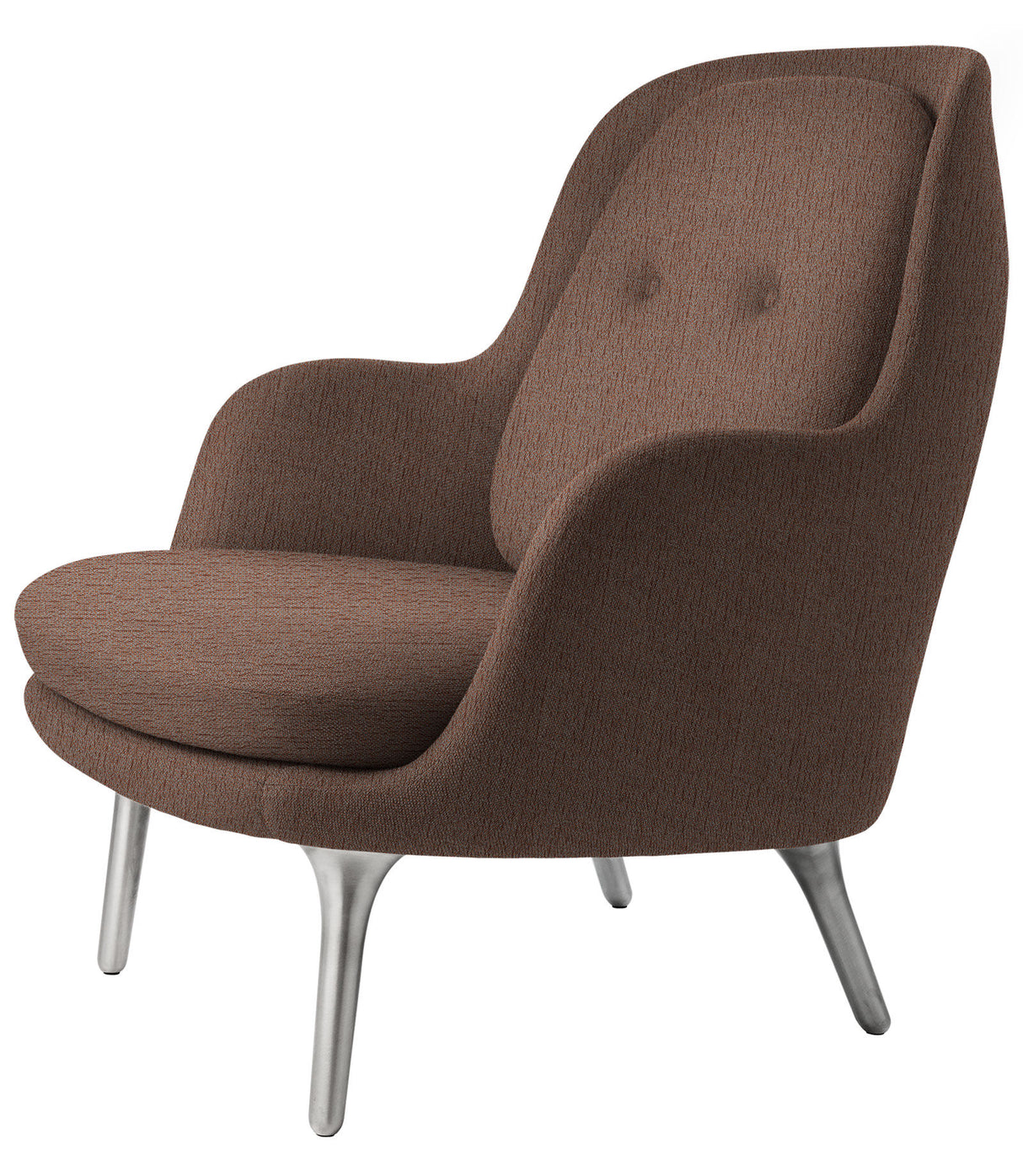 Fri Lænestol m. stel i aluminium fra Fritz Hansen - Christianshavn - 1132 Beige/Orange - Jacobsen Plus