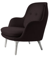 Fri Lænestol m. stel i aluminium fra Fritz Hansen - Christianshavn - 1142 Dark Red Uni - Jacobsen Plus
