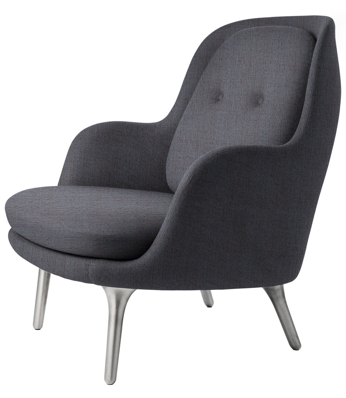 Fri Lænestol m. stel i aluminium fra Fritz Hansen - Christianshavn - 1150 Orange/Blue - Jacobsen Plus