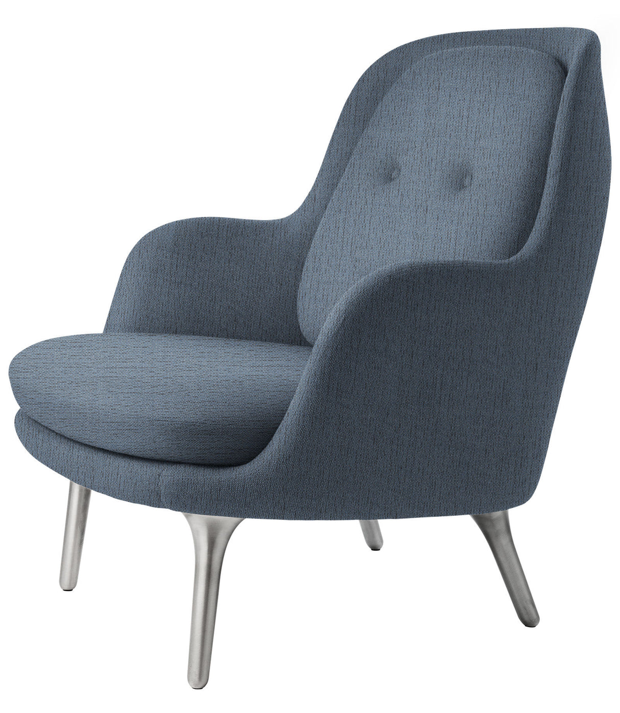 Fri Lænestol m. stel i aluminium fra Fritz Hansen - Christianshavn - 1152 Light Blue - Jacobsen Plus