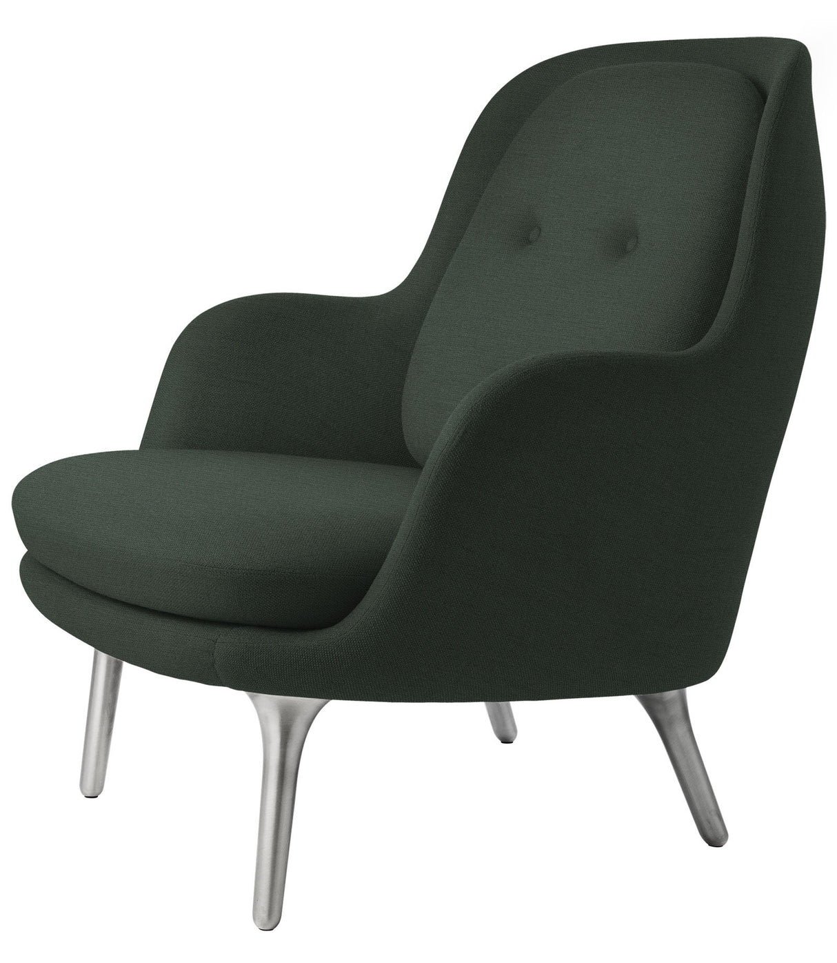 Fri Lænestol m. stel i aluminium fra Fritz Hansen - Christianshavn - 1160 Dark Green Uni - Jacobsen Plus