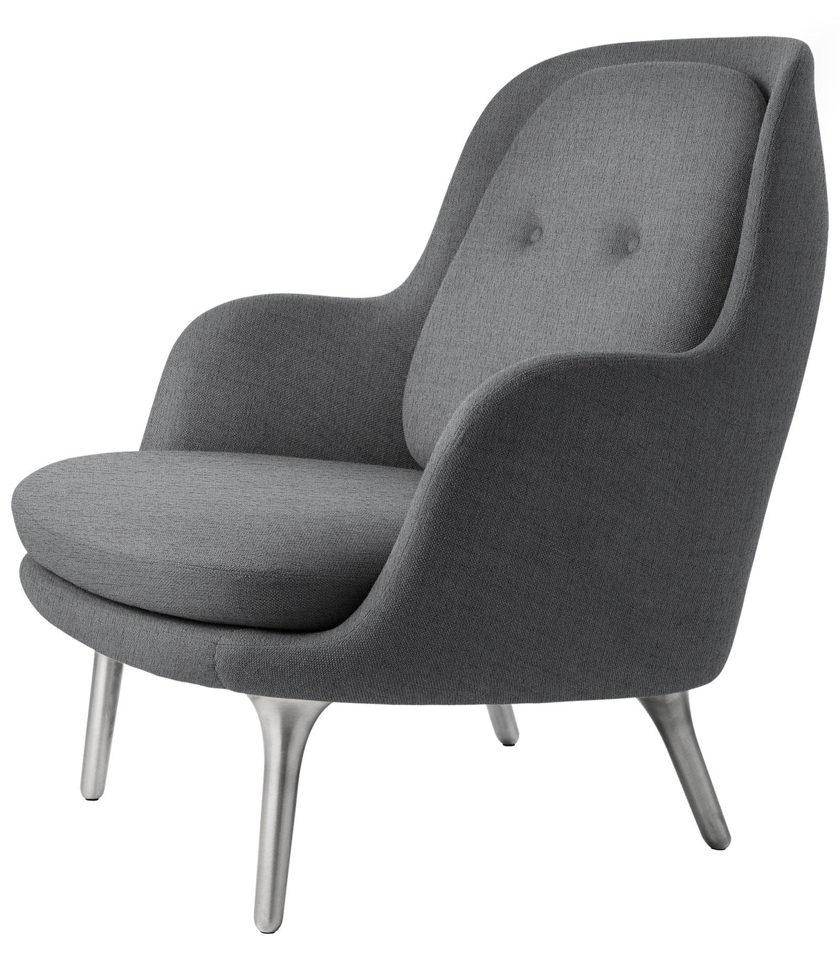 Fri Lænestol m. stel i aluminium fra Fritz Hansen - Christianshavn - 1171 Light Grey - Jacobsen Plus
