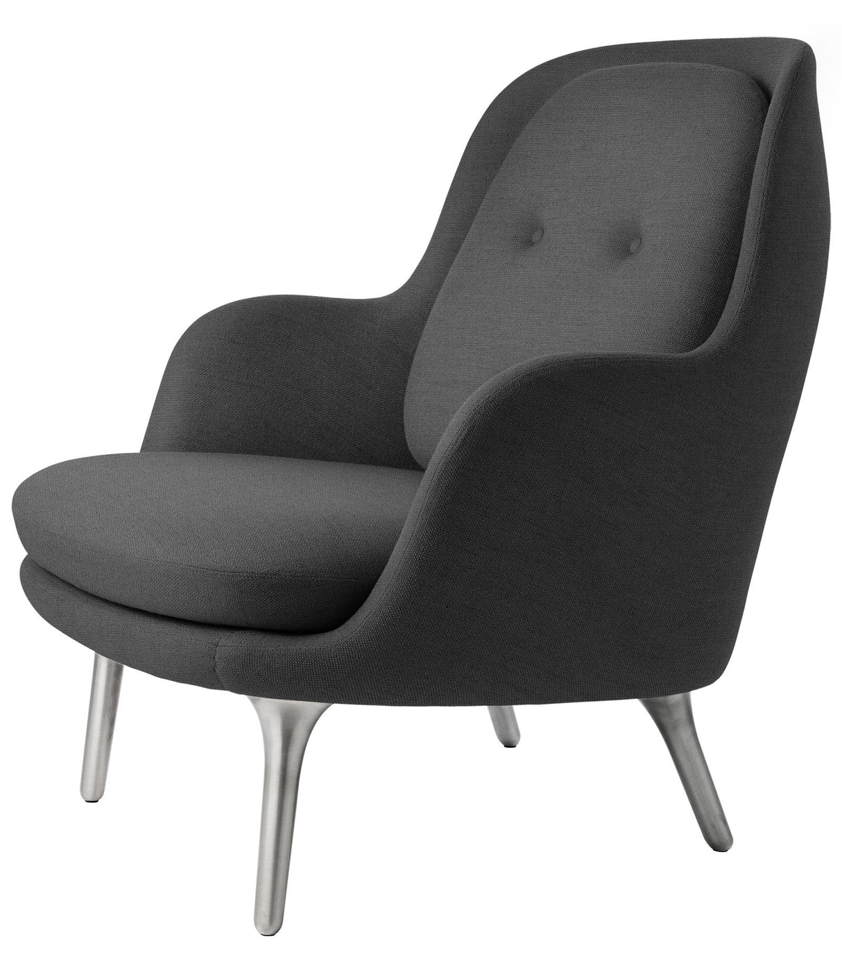 Fri Lænestol m. stel i aluminium fra Fritz Hansen - Christianshavn - 1172 Grey Uni - Jacobsen Plus