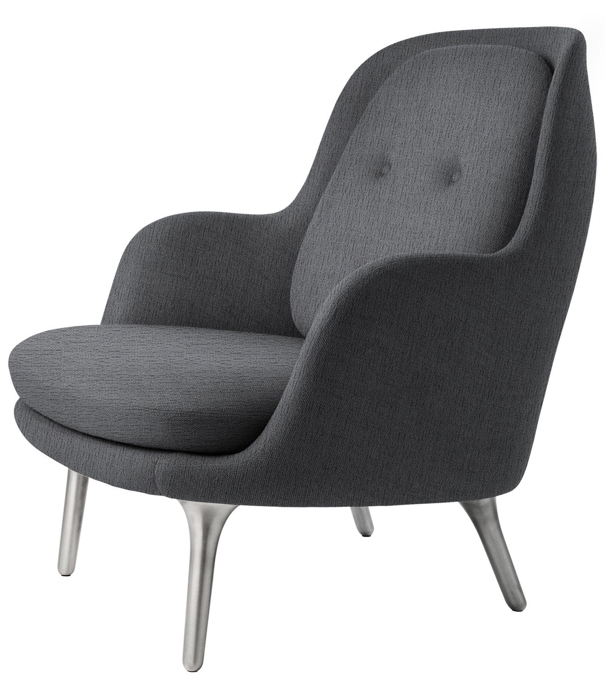 Fri Lænestol m. stel i aluminium fra Fritz Hansen - Christianshavn - 1173 Grey - Jacobsen Plus