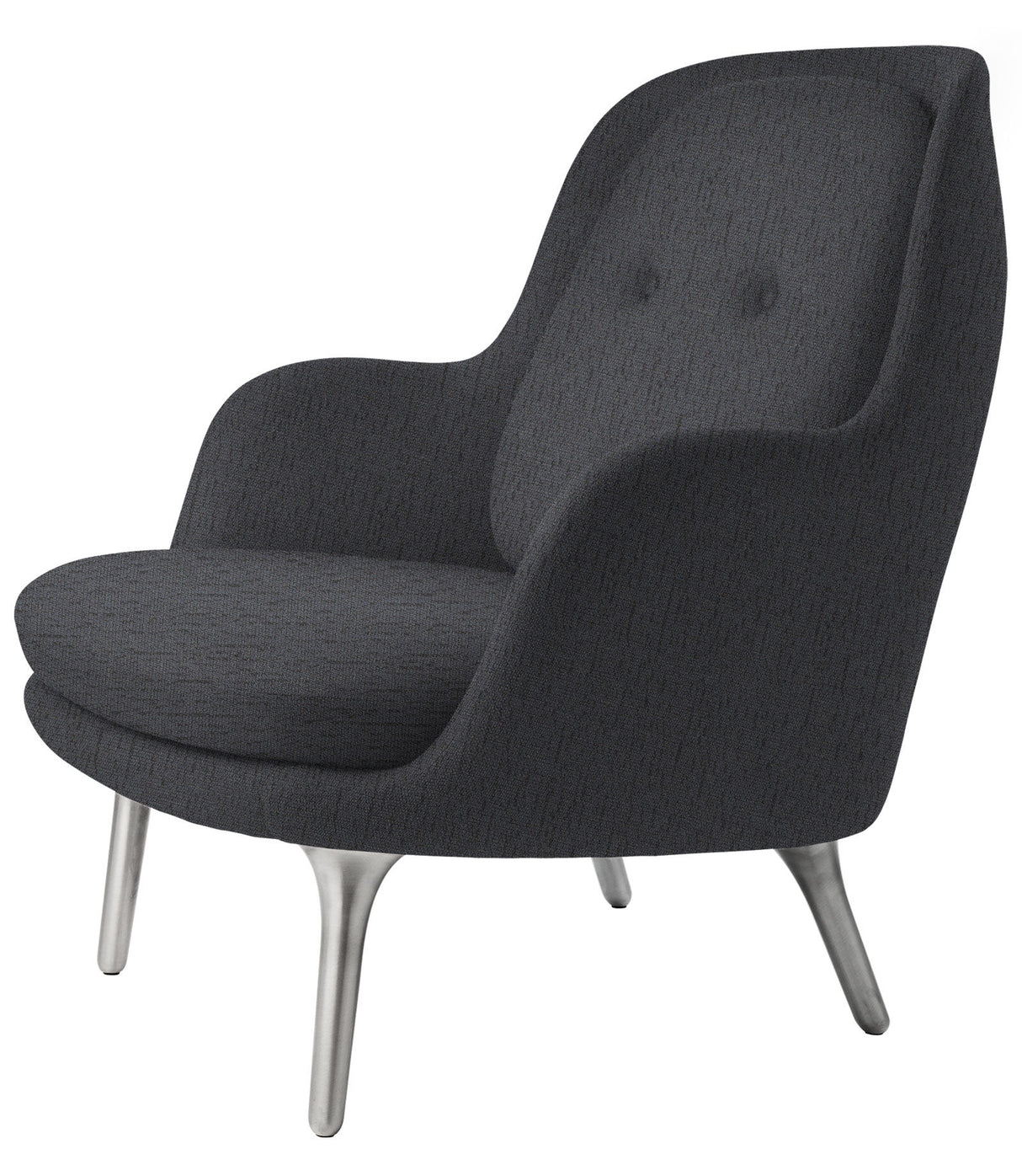 Fri Lænestol m. stel i aluminium fra Fritz Hansen - Christianshavn - 1174 Dark Grey - Jacobsen Plus