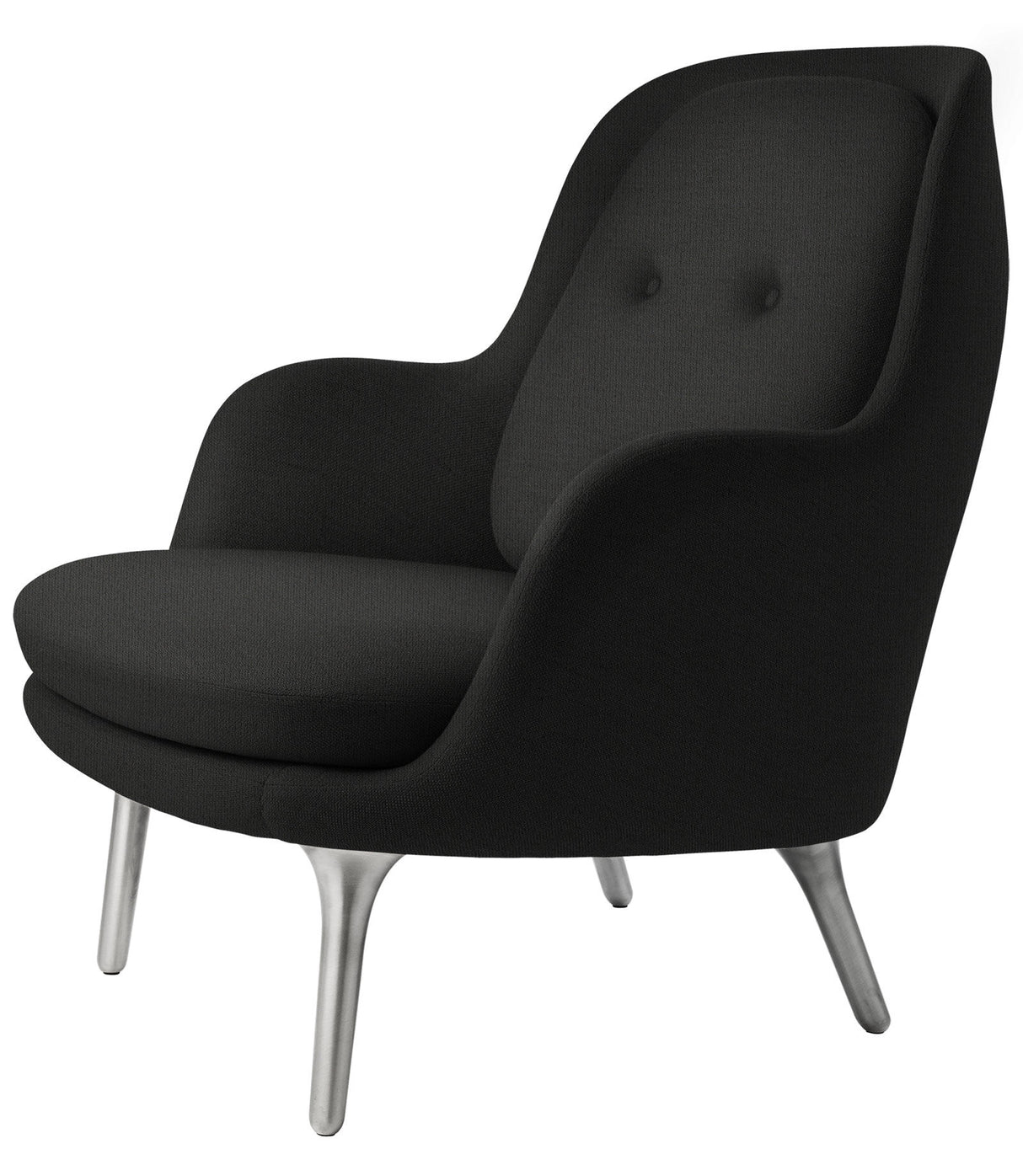 Fri Lænestol m. stel i aluminium fra Fritz Hansen - Christianshavn - 1175 Black Uni - Jacobsen Plus