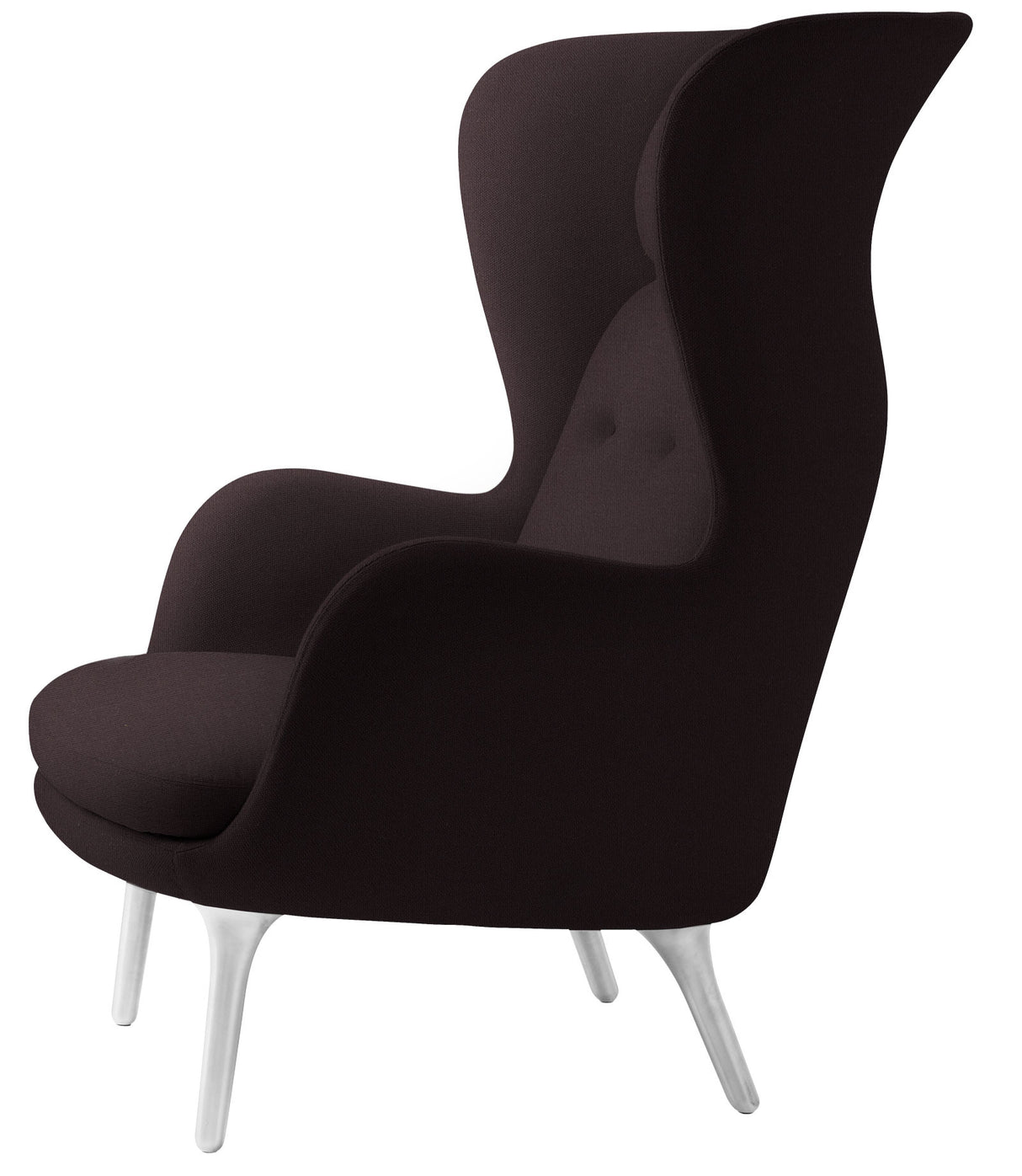 Ro Lænestol m. stel i aluminium fra Fritz Hansen - Christianshavn - 1142 Dark Red Uni - Jacobsen Plus