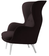 Ro Lænestol m. stel i aluminium fra Fritz Hansen - Christianshavn - 1142 Dark Red Uni - Jacobsen Plus